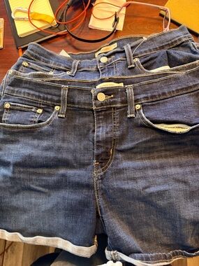 Levi's Dark Blue High Waist Women's Denim Shorts